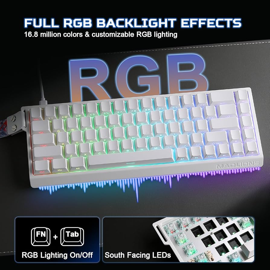 ☆KoU☆ YUNZII C68 Wireless Mechanical Keyboard,65% Layout,Hot Swap